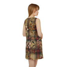 Load image into Gallery viewer, A-line Sleeveless Dress (AOP)  Harmonic Bloom Plaid Collection