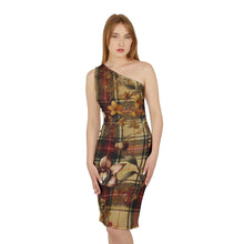 Load image into Gallery viewer, Shoulder Dress (AOP) Harmonic Bloom Plaid Collection