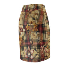 Load image into Gallery viewer, Women's Pencil Skirt (AOP) Harmonic Bloom Plaid Collection