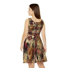 Load image into Gallery viewer, Women's Skater Dress (AOP) Harmonic Bloom Plaid Collection