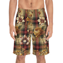 Load image into Gallery viewer, Men's Board Shorts (AOP) Harmonic Bloom Plaid Collection