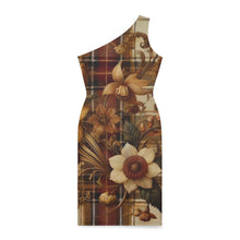 Load image into Gallery viewer, Shoulder Dress (AOP) Harmonic Bloom Plaid Collection
