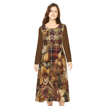 Load image into Gallery viewer, Women's Long Sleeve Dance Dress (AOP) Harmonic Bloom Plaid Collection
