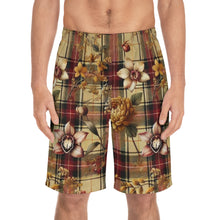 Load image into Gallery viewer, Men's Board Shorts (AOP) Harmonic Bloom Plaid Collection