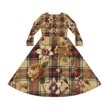 Load image into Gallery viewer, Women's Long Sleeve Dance Dress (AOP) Harmonic Bloom Plaid Collection
