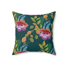 Load image into Gallery viewer, Faux Suede Square Pillow Floral