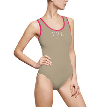 Load image into Gallery viewer, V P L Women's Classic One-Piece Swimsuit Sand