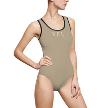 Load image into Gallery viewer, V P L Women's Classic One-Piece Swimsuit Sand