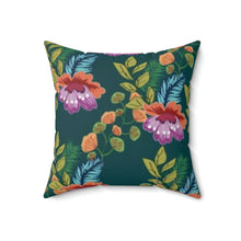 Load image into Gallery viewer, Faux Suede Square Pillow Floral