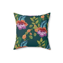 Load image into Gallery viewer, Faux Suede Square Pillow Floral
