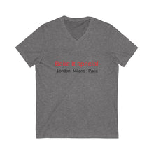 Load image into Gallery viewer, Unisex Jersey Short Sleeve V-Neck Tee
