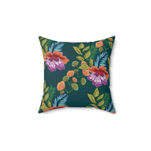 Load image into Gallery viewer, Faux Suede Square Pillow Floral