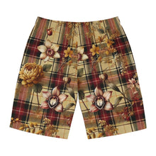 Load image into Gallery viewer, Men&#39;s Board Shorts (AOP) Harmonic Bloom Plaid Collection
