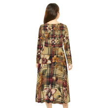 Load image into Gallery viewer, Women&#39;s Long Sleeve Dance Dress (AOP) Harmonic Bloom Plaid Collection
