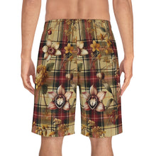 Load image into Gallery viewer, Men&#39;s Board Shorts (AOP) Harmonic Bloom Plaid Collection
