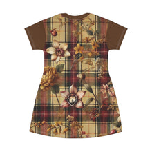 Load image into Gallery viewer, T-Shirt Dress (AOP)  Harmonic Bloom Plaid Collection
