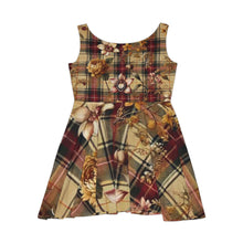 Load image into Gallery viewer, Women&#39;s Skater Dress (AOP)  Harmonic Bloom Plaid Collection
