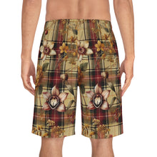 Load image into Gallery viewer, Men&#39;s Board Shorts (AOP) Harmonic Bloom Plaid Collection
