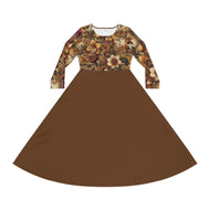 Women's Long Sleeve Dance Dress (AOP)  Harmonic Bloom Plaid Collection