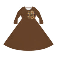 Women's Long Sleeve Dance Dress (AOP)  Harmonic Bloom Plaid Collection