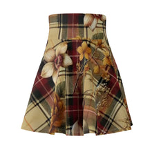 Load image into Gallery viewer, Women&#39;s Skater Skirt (AOP)  Harmonic Bloom Plaid Collection
