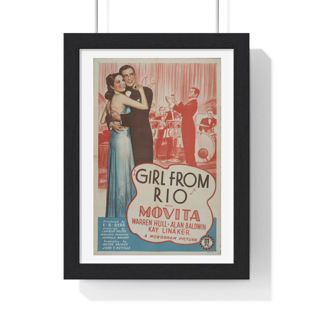 Premium Framed Vertical Poster Girl From Rio   V P L x Wright, Butler & Co