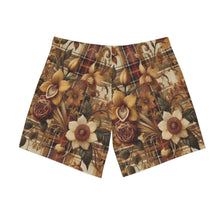 Load image into Gallery viewer, Men&#39;s Elastic Beach Shorts (AOP) Harmonic Bloom Plaid Collection
