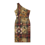 Shoulder Dress (AOP)  Harmonic Bloom Plaid Collection