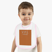 Load image into Gallery viewer, Baby Contrast Trim Jersey Bib Autumn Maple
