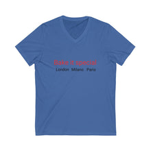 Load image into Gallery viewer, Unisex Jersey Short Sleeve V-Neck Tee
