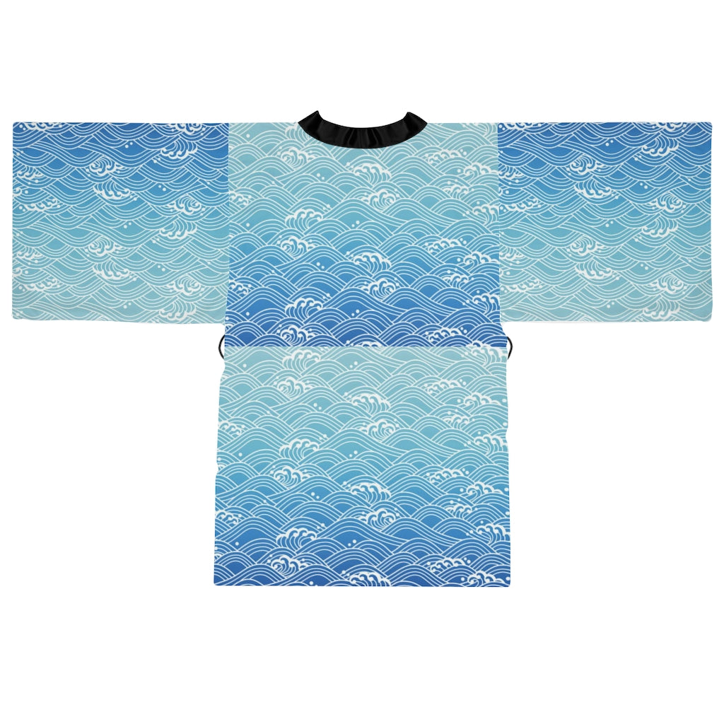 Long Sleeve Kimono Robe Waves