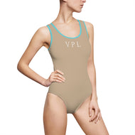 V P L Women's Classic One-Piece Swimsuit Caramel